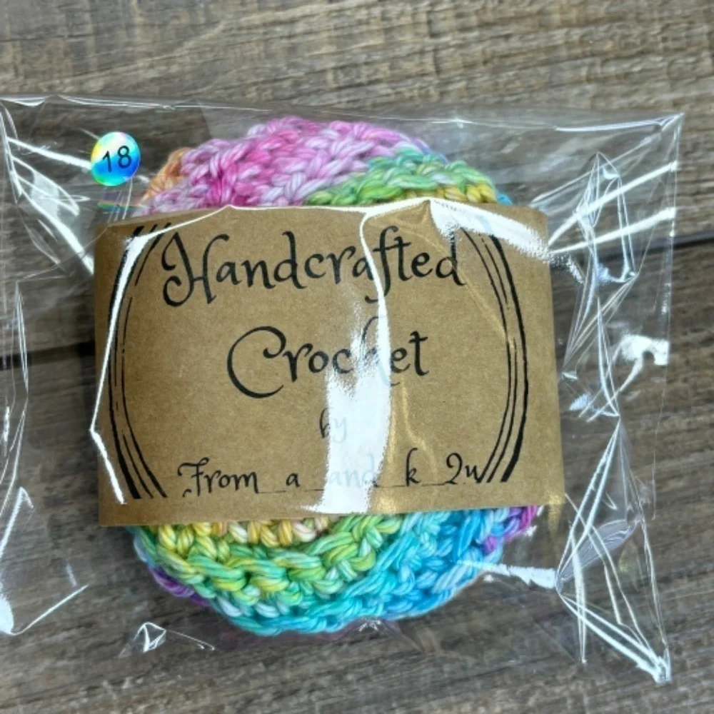 Handcrafted Crochet Spiral Tawashi Bath Scrubbies Set Cotton Yarn Handmade